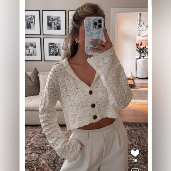 REVOLVE Sweaters - Tularosa White Audri Cropped Cardigan- Sold Out on Revolve